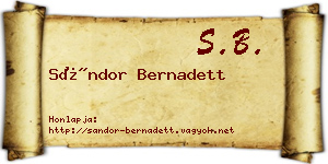 Sándor Bernadett névjegykártya