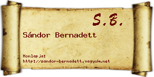Sándor Bernadett névjegykártya