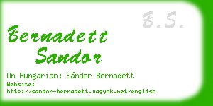 bernadett sandor business card