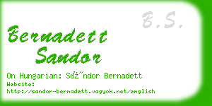 bernadett sandor business card